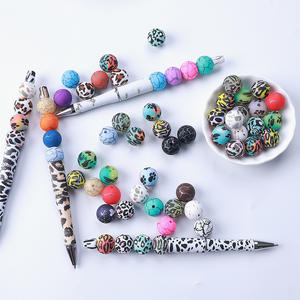 ลูกปัดซิลิโคนทรงกลมขนาด 15 มม. ลายเสือดาวและลายวัว  ขายส่ง พร้อมส่ง - Product Image 3