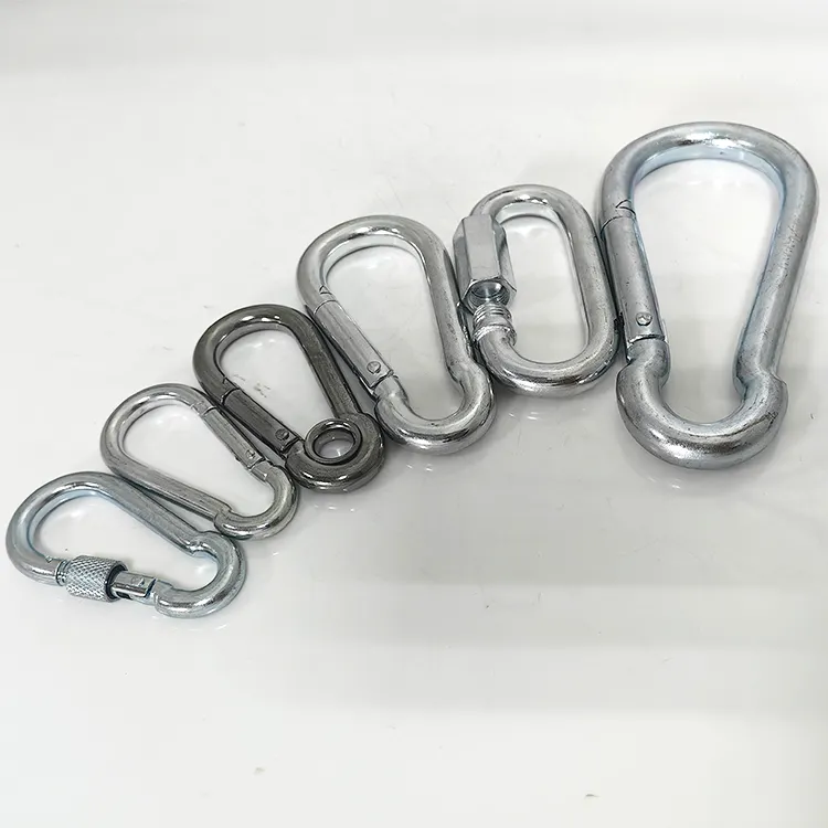 DIN5299C pengencang pegas kualitas tinggi Carabiner logam baja kait jepret klip pegas seng kait jepret berlapis