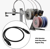 Câble d'extension PVC 4 broches avec anneau magnétique, connecteur mâle-femelle, pas de 3 mm, longueur 50 cm, compatible avec l'interface Micro Fit 3.0 3D