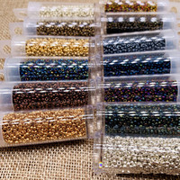 Perles rondes multicolores MIYUKI 10g en flacon de rangement, perles de verre de 2 mm, couleur AB 11/0, pour la création de bijoux DIY.