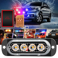 4x4 16 Leds Control remoto inalámbrico Azul Ámbar Rojo Emergencia Led Lámpara Luces estroboscópicas para camiones Vehículos