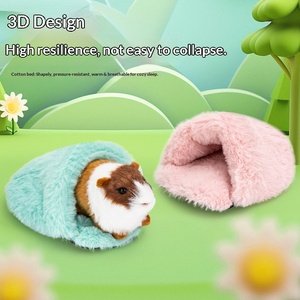 Coussin de Nid pour <span class=keywords><strong>Hamster</strong></span>, Lit pour Petits Animaux, Cochon d'Inde, Chinchilla, Lapin – Tapis Rond en Polyester Épais et Chaud pour Usage Intérieur en Hiver - Product Image 3