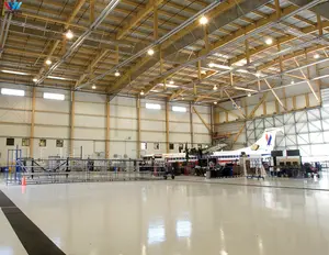 Cina fabbrica di produzione di grande luce struttura in acciaio cornice spaziale arco aeromobili hangar design