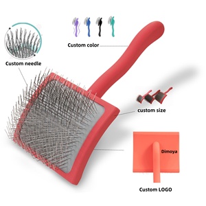 2024 nouveau toilettage pour animaux de compagnie longue broche bois chien brosse poignée peinture incurvée chien Slicker brosse pour Goldendoodle <span class=keywords><strong>Labradoodle</strong></span> - Product Image 6
