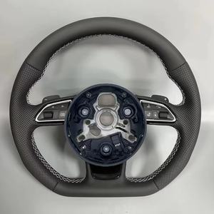 Volante de fibra de carbono de cuero para <span class=keywords><strong>Audi</strong></span> S6 S7 A4 A5 A6 A7 Q3 Q5 A3 S3 S8 R8 Venta caliente accesorios de coche volante de coche - Product Image 3