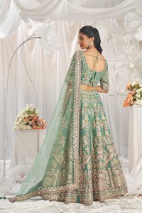 ROYAL Bridal Net and Gotapatti & Moti Embroidery Semi-<b>Stitched</b> Lehenga Choli & Dupatta Bulk <b>Product</b> - Product Image 5
