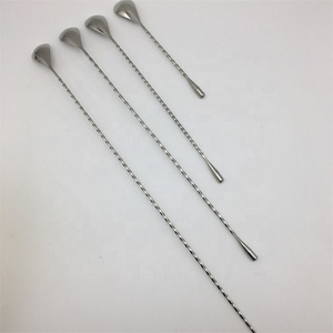 Barra de acero inoxidable con forma de gota de agua de longitud personalizada, herramientas para cóctel, varilla agitadora para mezclar, cuchara trenzada, palo giratorio - Product Image 2