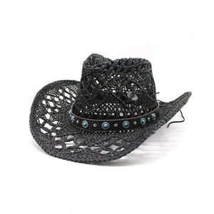 Sombreros de Vaquero Stetson Clásicos de Ala Ancha Lisos al por Mayor, Sombrero de Vaquero Occidental de Paja para Hombre - Product Image 4