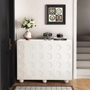 Zapatero de entrada europeo Retro negro moderno para el hogar Almacenamiento de pared simple de gama alta con estilo de <span class=keywords><strong>madera</strong></span> <span class=keywords><strong>MDF</strong></span> duradero para sala de estar - Product Image 2