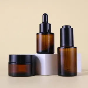 Body Oil Bottle Luxury Glass Empty 20/30/40/50/60/80/120/150 Ml Cosmetic Eye Facial Oil Amber Glass Packaging Essential Oil Bot