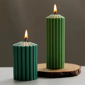 Dinner long burning large pillar organic Atmosphere Occasions custom logo Handmade art shape embossed pillar candles