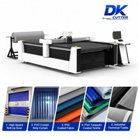 Machine de découpe industrielle de tissus CNC à couteau oscillant pour tissus enduits de PVC, portes à grande vitesse et rideaux industriels