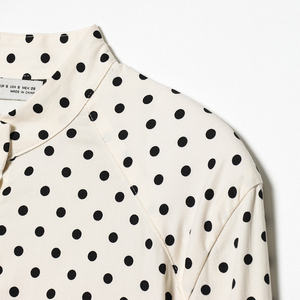 PB&ZA Wanita 2026 Musim Panas Gugur Jaket Polkadot Retro Lengan Panjang Kerah Tegak Jaket Kasual Mantel Bernapas - Product Image 5