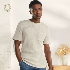 Waffle in bambù organico Tshirt Waffle termico sostenibile manica corta Eco Friendly Bambus Tshirt <span class=keywords><strong>termica</strong></span> Waffle manica corta - Product Image 5