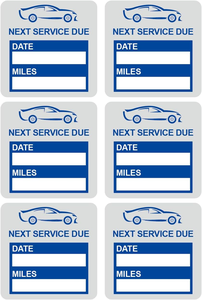 Autocollants statiques pour vitres de voiture, 2x2 pouces, 60 pièces, bleus, imprimés UV, écologiques, faciles à retirer, pour changement d'huile et kilométrage - Product Image 3