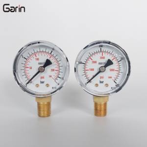 फैक्टरी प्रत्यक्ष बिक्री 16बार 230psi डायल 50 मिमी डबल स्केल बॉटम एयर प्रेशर गेज - Product Image 4