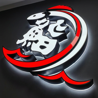 Letrero con Logotipo de Empresa Personalizado en Acrílico 3D con Iluminación Frontal LED, Control Remoto, Resistente al Agua IP65, Luces Multicolor para Uso en Oficina