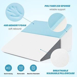 Almohada Triangular de 12 Pulgadas <span class=keywords><strong>para</strong></span> Cabecera, Almohada de Espuma Viscoelástica <span class=keywords><strong>para</strong></span> Reflujo Ácido, GERD, Ronquidos, Poscirugía, Alivio del Dolor de Espalda - Product Image 2
