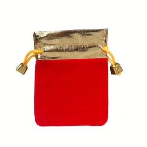Bolsa de Terciopelo de 12*16cm con Cierre Metálico Dorado, Reciclable, para Collares, Relojes, Gafas, Anillos, Pulseras, Pendientes, Promociones - Product Image 2