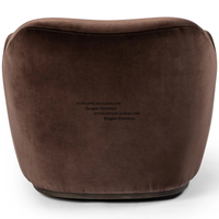 Fauteuil pivotant d'appoint moderne en velours de haute qualité, couleur marron, pour la maison, le bureau, le salon, la chambre à coucher