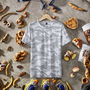 Camiseta Deportiva Transpirable de Manga Corta con Camuflaje, para Entrenamiento al Aire Libre, Gimnasio, Running, Secado Rápido, Corte Regular para Hombre, Satén, 200 Gramos - Product Image 2