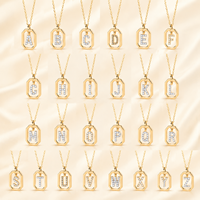 Colliers ras du cou et chaînes en laiton plaqué or 18 carats avec pendentif alphabet en zircon, bijoux tendance pour demoiselles d'honneur, cadeau de mariage