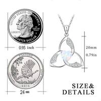 Collier en argent sterling avec pendentif en forme de coeur opale celtique bijoux collier en argent 925 pour hommes