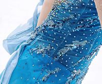 Costumes de patinage artistique personnalisés pour adultes et enfants, combinaisons de performance en spandex pour les compétitions et l'entraînement, robe bleu ciel pour femmes