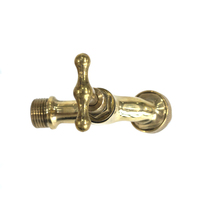 Robinet de jardin en laiton de zinc doré avec bec et adaptateur
