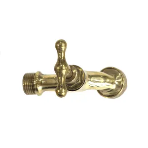 Garten Zink Messing goldenen Lack Wasserhahn Bibcock Wasserhahn mit Ausguss und Adapter