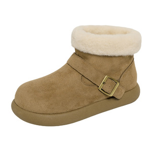 2025 Winter Autumn Thin Heel Light Fashionable Warm Anti-Slip Women's Snow Boots Soft Plush Cotton & Suede Comfortable - Product Image 5