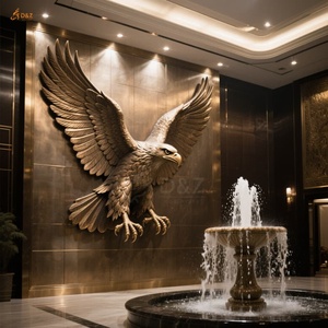 Décoration <span class=keywords><strong>murale</strong></span> publique intérieure d'hôtel moderne personnalisée Grande <span class=keywords><strong>sculpture</strong></span> <span class=keywords><strong>murale</strong></span> d'oiseau animal coulé en laiton en métal <span class=keywords><strong>Sculpture</strong></span> <span class=keywords><strong>murale</strong></span> d'aigle en bronze géant - Product Image 1