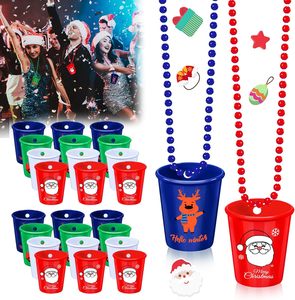 子供のためのビーズのカラフルなネックレスカップのクリスマスプラスチックショットグラスクリスマスの誕生日パーティー用品 - Product Image 2