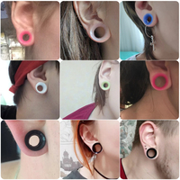 2 Pcs/Lot 3-25MM Bouchons et tunnels d'oreille flexibles en silicone Piercing d'oreille Tendeurs d'oreille Expander Dilations Body Jewelry