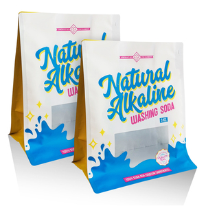 LT Nắp kéo bột giặt rõ ràng bao bì nhựa dây kéo nhôm lá tám bên gusseted con dấu đáy phẳng túi với cửa sổ - Product Image 1