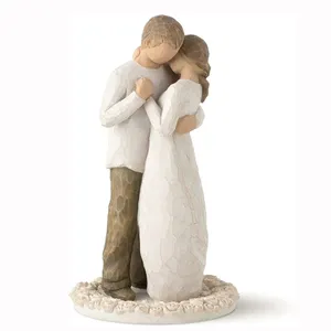 Resin Couple Sculpted Wedding Cake Topper Hand-painted Wedding Cake Topper Bride And Groom People Model Home Decoration