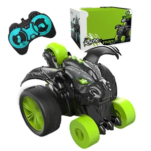 Factory Direct Sale Plastic 3 Colour RC Five Wheels Stunt Car With Light Music Toys For Kids
