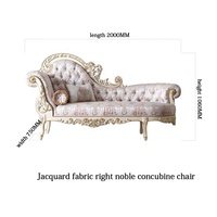Traditionelles Design Wohnzimmer-Möbelset Klassische Goldfolie Massivholz-Schnitzerei Chaiselongue Relaxsessel Esszimmer