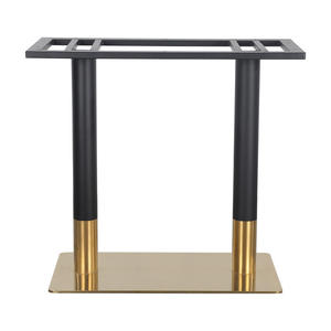 Base de Mesa de Doble Columna de Acero Negro y Dorado, Resistente, para Comedor y Cafetería, Pedestal Moderno para Hotel y Sala de Estar, Venta al Por Mayor - Product Image 3