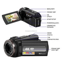 60FPS 3 inç kapasitif dokunmatik ekran USB max 128GB LED el feneri sürekli atış 3h DV video kameralar 4k video kamera