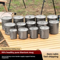 Tasse en titane pur pour l'extérieur, bouteille d'eau de camping, tasse à thé portable, tasse à café domestique, ultra-légère, multi-usages