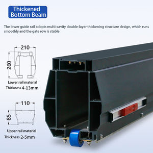 Porte coulissante automatique en aluminium Qigong Factory, porte coulissante à cantilever pour allée, porte industrielle anti-vent <span class=keywords><strong>avec</strong></span> système LPR - Product Image 5