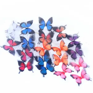 Градиентная цветная 3D бабочка аппликация 30 мм полупрозрачный шифон с бусинами из органзы ткань для украшения вечеринки dollembroabed