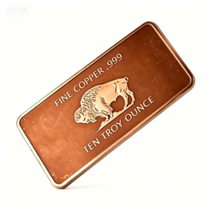 Barra de Cobre Puro 999 de 10oz al por Mayor con Patrón de Mascota Búfalo, Estampado Personalizado, Barra de Lingote, Regalo de Negocios para Coleccionistas - Product Image 6