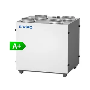 Recuperação de calor E-VIPO HRV, sistema de ventilação e ventilação para HVAC, recuperação de energia ERV, fornecimento e extração de 600m3/h, recuperador de ar de bypass AIr