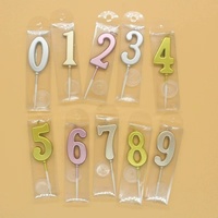 Bougie d'anniversaire pour enfants en cire de paraffine écologique dorée, bougies numériques dorées pour mariage, chiffres 0-9, décorations de gâteau
