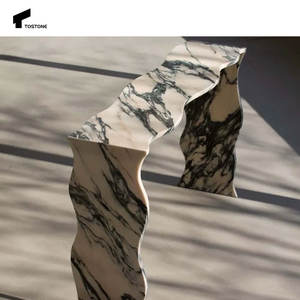 Tostone Luxueux Naturel Blanc Marbre Pierre Rectangle <span class=keywords><strong>Console</strong></span> <span class=keywords><strong>Table</strong></span> pour Intérieur Salon Hôtel Durable Meubles Décoration - Product Image 2