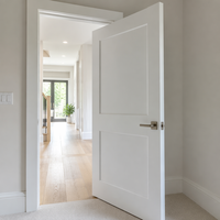 Pintu Interior Solid Core 2 Panel Model Shaker Putih Berlapis Cat Dasar Gaya Modern untuk Kamar Tidur Kantor
