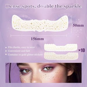 Tatuaje Facial Temporal de Purpurina Dorada Metálica, Maquillaje Brillante para el Rostro, Personalizado e Impermeable, para Mujeres y Niñas - Product Image 4