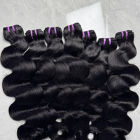 Extensions de cheveux humains Remy 15A, lisses, vierges vietnamiens, tissage rapide, double trame, pleine épaisseur, noir naturel